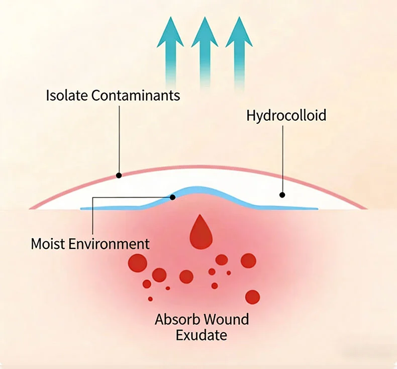 Bordered Hydrocolloid Dressing Roll With Pull Tab For Burn Care
